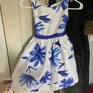 Kids blue and white floral dress
